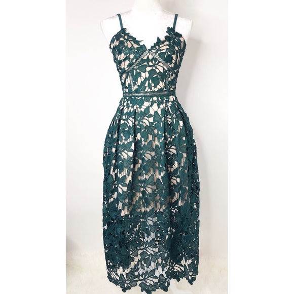 love...ady Dresses & Skirts - LOVE...ADY Chemical Lace Midi Slip Dress Hunter
